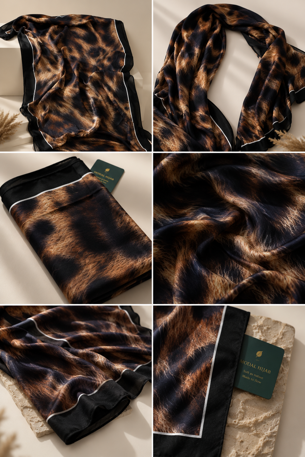 Leopard print premium modal hijab. Soft and lightweight