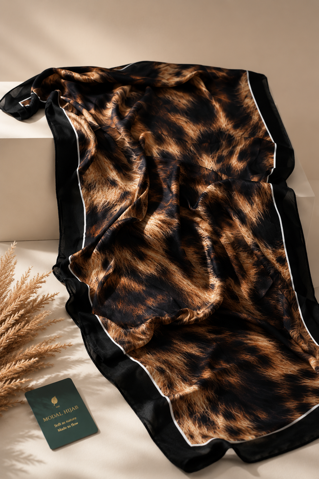 Leopard print premium modal hijab. Soft and lightweight